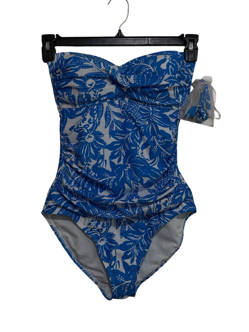 ANNE COLE Women’s Classic Blue Floral One-Piece Swimsuit - Strapless Size 6